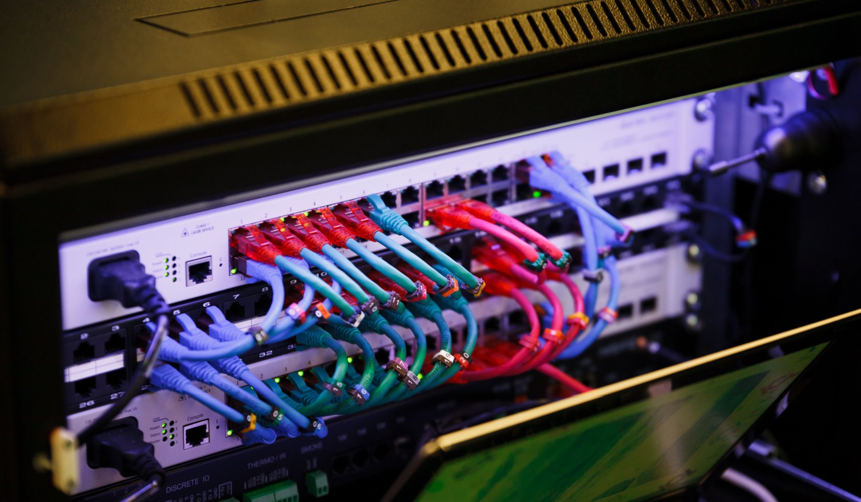 Information Technology Computer Network, Telecommunication Ethernet Cables Connected to Internet for bitcoin mining