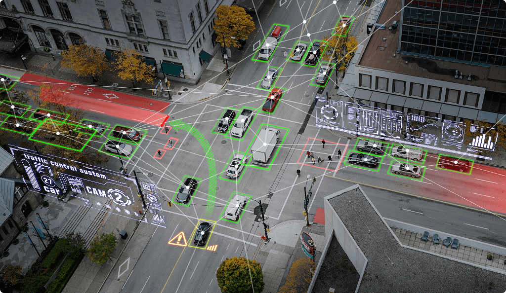 Portable electronic sign displaying 'ROAD CLOSED AHEAD