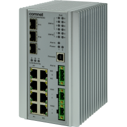 Example of Environmentally Hardened Managed Layer 2+ Ethernet Switch 3 SFP* + 8 Electrical Ports with Optional 30 or 60 Watt PoE