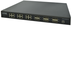 Example of Environmentally Hardened Managed Layer 2+ Ethernet Switch  12 SFP* + 12 Electrical Ports with Optional 30 Watt PoE